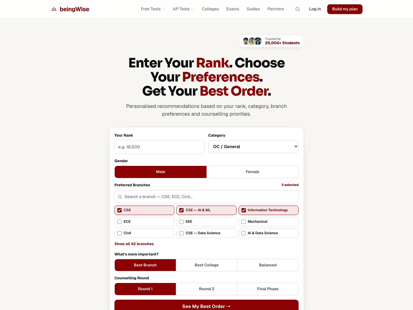 beingWise — product screenshot